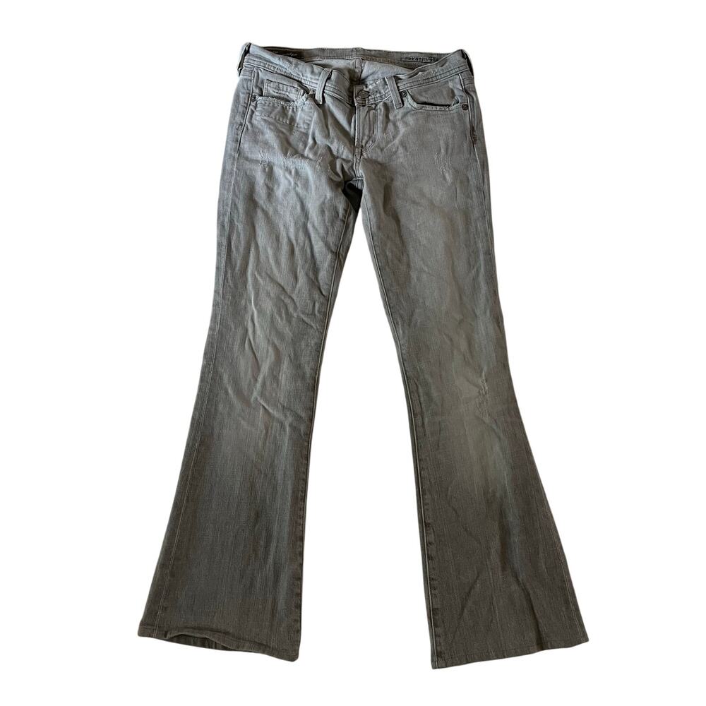 Vtg Y2K 2000s Citizens of Humanity Grey Low Rise Boho Flare Jeans Sz 28